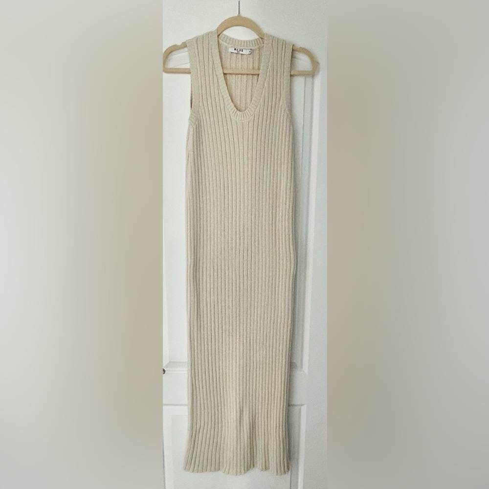 Na-kd Ribbed Knit Beige Sweater Tank Dress - Picture 2 of 10